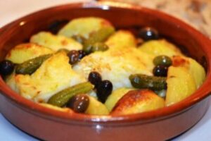 Bacalhau ao forno com legumes cozidos