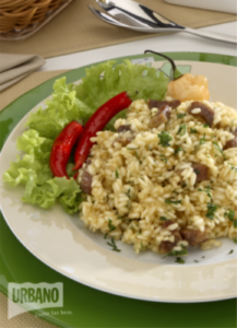Risoto de Jerimum, carne de sol e queijo brie