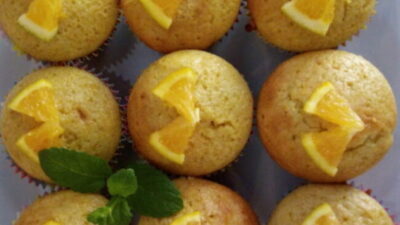 Cupcake saudável de laranja