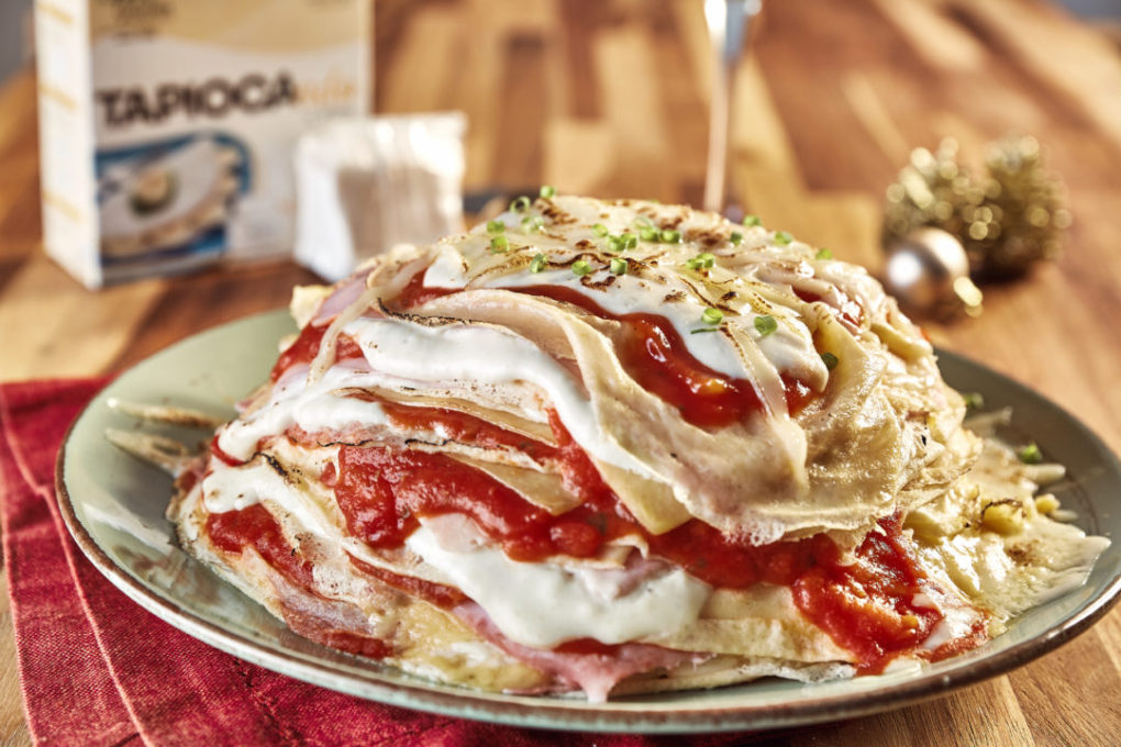 receita de crepioca gratinada em camadas