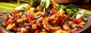 Caponata de camarão e lagostins