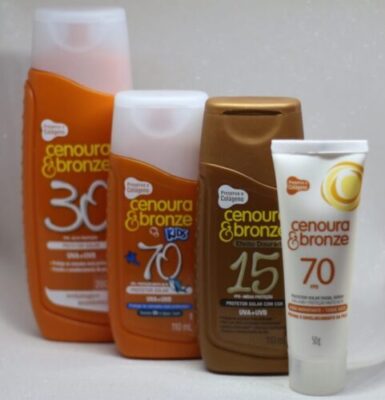 Resenha Kit protetores solares Cenoura e Bronze