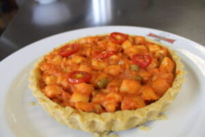 Torta vegana de palmito e grão de bico