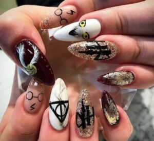 Unhas decoradas Harry Potter
