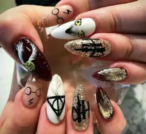Unhas decoradas Harry Potter