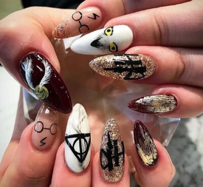 unhas decoradas HARRY POTTER