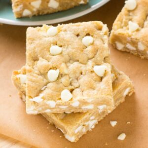 Receita de Brownie Blondies de Chocolate Branco